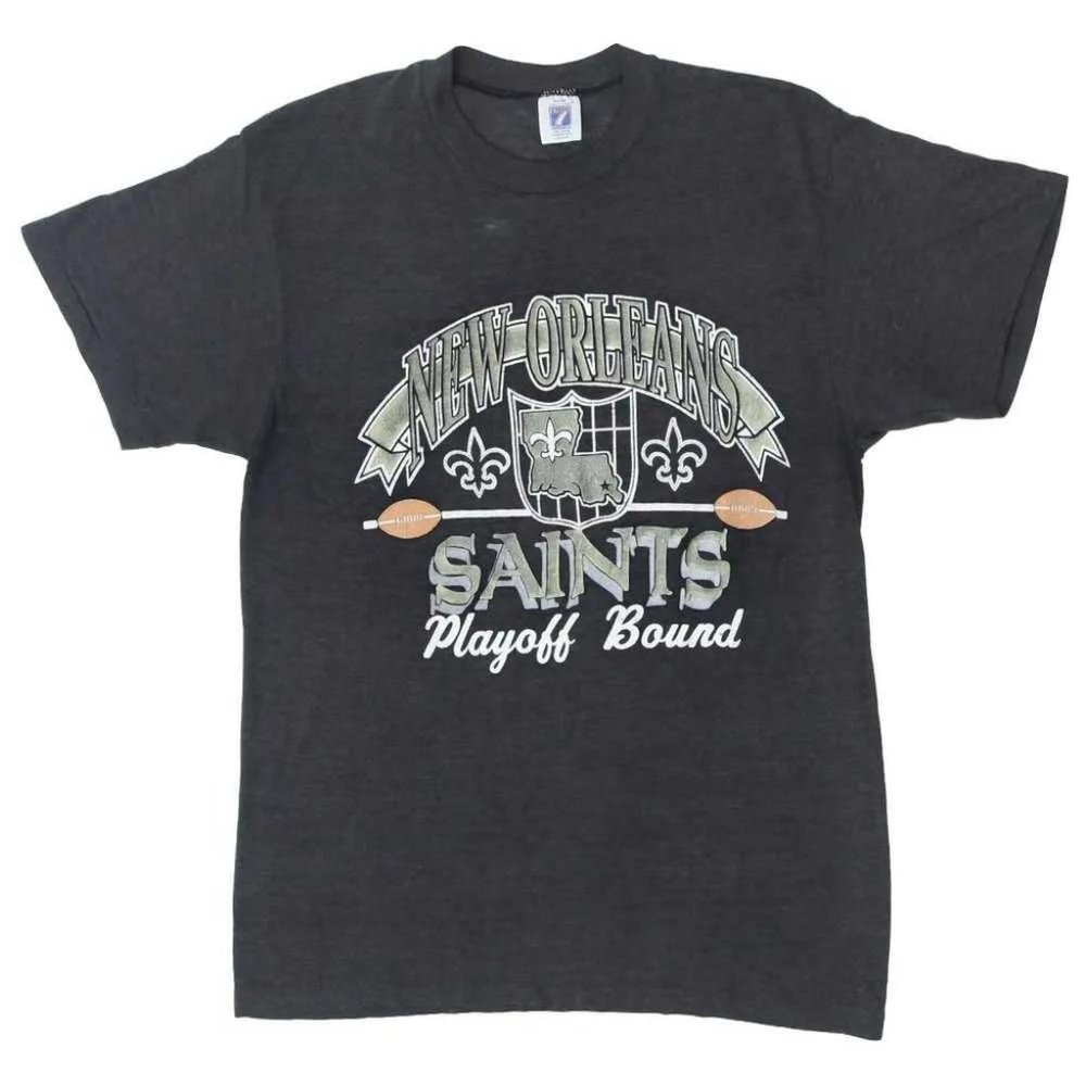 Logo 7 New Orleans Saints Playoff Bound VNTG T-Shirt Single Stitch Made In USA